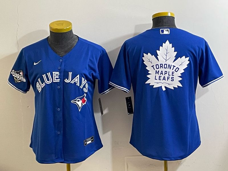 Women 2025 Toronto Blue Jays Blank Blue Game Nike MLB Jersey style 07->toronto blue jays->MLB Jersey